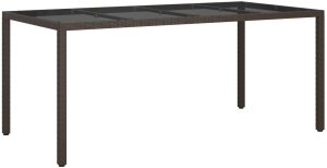 vidaXL Stół jadalniany Brązowy 190x90x75 cm Polirattan 2