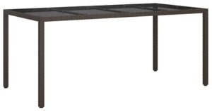 vidaXL Stół jadalniany Brązowy 190x90x75 cm Polirattan 3