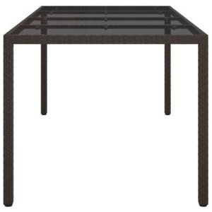 vidaXL Stół jadalniany Brązowy 190x90x75 cm Polirattan 6