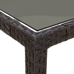 vidaXL Stół jadalniany Brązowy 190x90x75 cm Polirattan 7