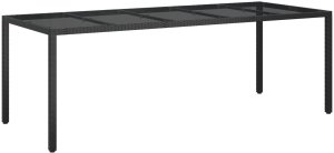 vidaXL Czarny stół do jadalni 250x100x75 cm Polirattan 2