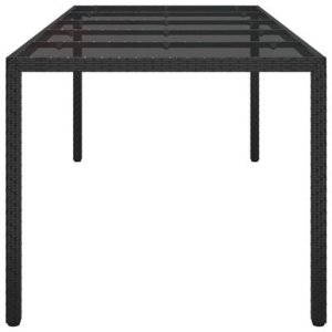 vidaXL Czarny stół do jadalni 250x100x75 cm Polirattan 5