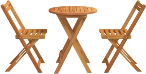 vidaXL 3-częściowy Składany Zestaw Bistro Drewno Akacjowe 5