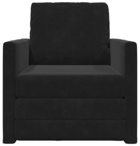 vidaXL Sofa Łóżko 2w1 Czarna 74x77x81 cm Aksamit 7