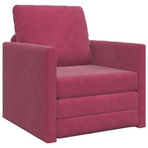 vidaXL Sofa Łóżko 2-w-1 Czerwony Wino 74x77x81 cm Aksamit 3