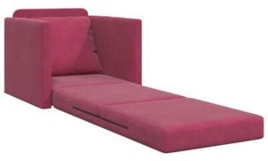 vidaXL Sofa Łóżko 2-w-1 Czerwony Wino 74x77x81 cm Aksamit 6