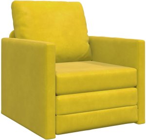 vidaXL Sofa Łóżko 2-w-1 Ciemnożółty 74x77x81 cm Welur 2