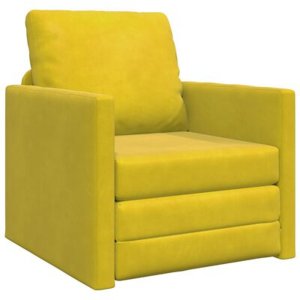 vidaXL Sofa Łóżko 2-w-1 Ciemnożółty 74x77x81 cm Welur 3