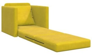 vidaXL Sofa Łóżko 2-w-1 Ciemnożółty 74x77x81 cm Welur 6