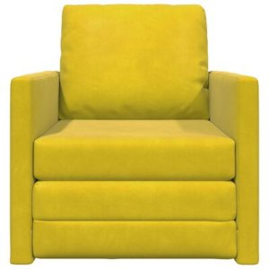 vidaXL Sofa Łóżko 2-w-1 Ciemnożółty 74x77x81 cm Welur 7