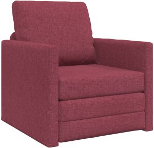 vidaXL Sofa łóżko 2 w 1 Czerwony winny 74x77x81 cm Tkanina 2