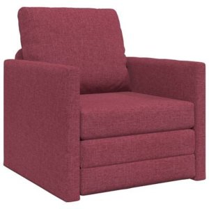 vidaXL Sofa łóżko 2 w 1 Czerwony winny 74x77x81 cm Tkanina 3