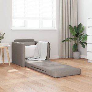 vidaXL Sofa łóżko 2 w 1 taupe 74x77x81 cm tkanina 5