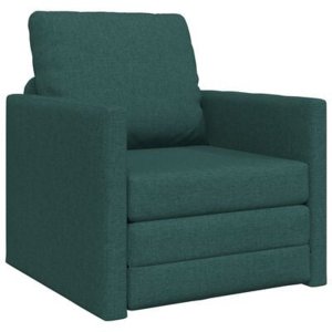 vidaXL Sofa łóżko 2 w 1 ciemnozielona 74x77x81 cm z materiału 3