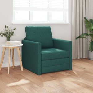 vidaXL Sofa łóżko 2 w 1 ciemnozielona 74x77x81 cm z materiału 4