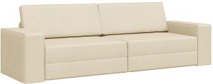 vidaXL Podłogowa Sofa Łóżko 2-w-1 Kremowa 245x150x60,5 cm Tkanina 2