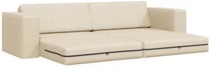 vidaXL Podłogowa Sofa Łóżko 2-w-1 Kremowa 245x150x60,5 cm Tkanina 6