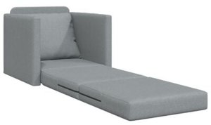 vidaXL Sofa łóżko 2 w 1 jasnoszare 74x77x81 cm Tkanina 6