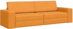 vidaXL Sofa na Podłogę 2 w 1 Ciemnożółta 245x150x60.5 cm Tkanina 2
