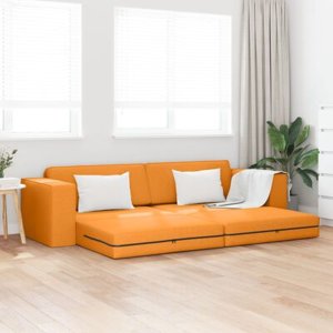 vidaXL Sofa na Podłogę 2 w 1 Ciemnożółta 245x150x60.5 cm Tkanina 4