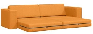 vidaXL Sofa na Podłogę 2 w 1 Ciemnożółta 245x150x60.5 cm Tkanina 6