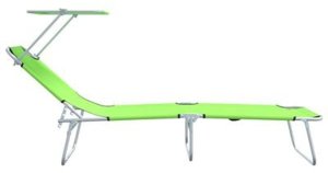 vidaXL Składane leżaki słoneczne 2 sztuki z daszkiem Zielony 600D materiał Oxford 8