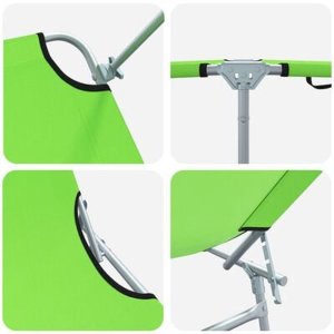 vidaXL Składane leżaki słoneczne 2 sztuki z daszkiem Zielony 600D materiał Oxford 10