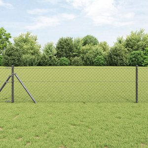 vidaXL Ogrodzenie z siatki szare 0,6x10 m stal 1