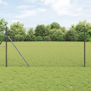 vidaXL Płot Wspornikowy Szary 1x10 m Stal 4
