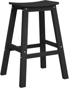 vidaXL vidaXL Stołki Barowe 2 sztuki Czarne HDPE 4