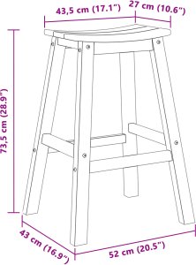 vidaXL vidaXL Stołki Barowe 2 sztuki Czarne HDPE 9
