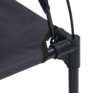 vidaXL Podwyższone legowisko dla psa z zdejmowanym dachem Czarne XL Stal 5