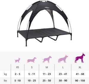 vidaXL Podwyższone legowisko dla psa z zdejmowanym dachem Czarne XL Stal 10
