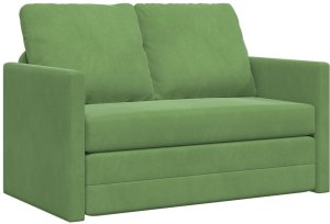 vidaXL Kanapa dwuosobowa Jasnozielona Tkanina, Drewno Kanapa 2-osobowa 2