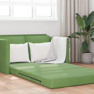 vidaXL Kanapa dwuosobowa Jasnozielona Tkanina, Drewno Kanapa 2-osobowa 4