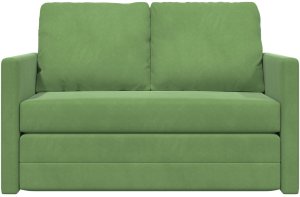 vidaXL Kanapa dwuosobowa Jasnozielona Tkanina, Drewno Kanapa 2-osobowa 6