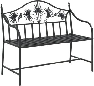 vidaXL Vintage Metal Bench Czarny Stal malowana proszkowo Standard 2