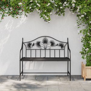 vidaXL Vintage Metal Bench Czarny Stal malowana proszkowo Standard 3