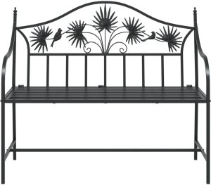 vidaXL Vintage Metal Bench Czarny Stal malowana proszkowo Standard 4