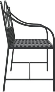 vidaXL Vintage Metal Bench Czarny Stal malowana proszkowo Standard 5