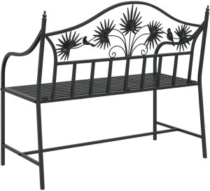 vidaXL Vintage Metal Bench Czarny Stal malowana proszkowo Standard 6