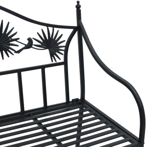 vidaXL Vintage Metal Bench Czarny Stal malowana proszkowo Standard 7