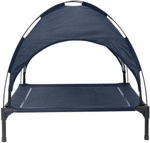 vidaXL Podwyższone legowisko dla psa z zdejmowanym dachem granatowe XL stalowe 5