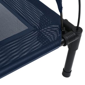 vidaXL Podwyższone legowisko dla psa z zdejmowanym dachem granatowe XL stalowe 6