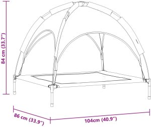 vidaXL Podwyższone legowisko dla psa z zdejmowanym dachem granatowe XL stalowe 10