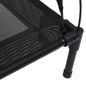 vidaXL Podwyższone legowisko dla psa z demontowalnym dachem Czarne L Stal 6