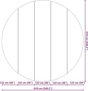 vidaXL Okrągłe pokrycie basenowe Czarny Plastikowy 610 cm 5