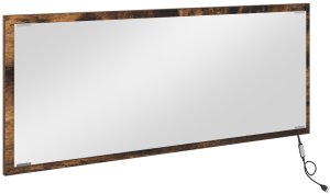 vidaXL Lustro łazienkowe LED Dąb dymny 90x8,5x37 cm Materiał drewnopochodny 2