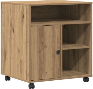 vidaXL Stojak na drukarkę na kółkach dąb rzemieślniczy 60x50x67 cm 2
