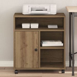 vidaXL Stojak na drukarkę na kółkach dąb rzemieślniczy 60x50x67 cm 5